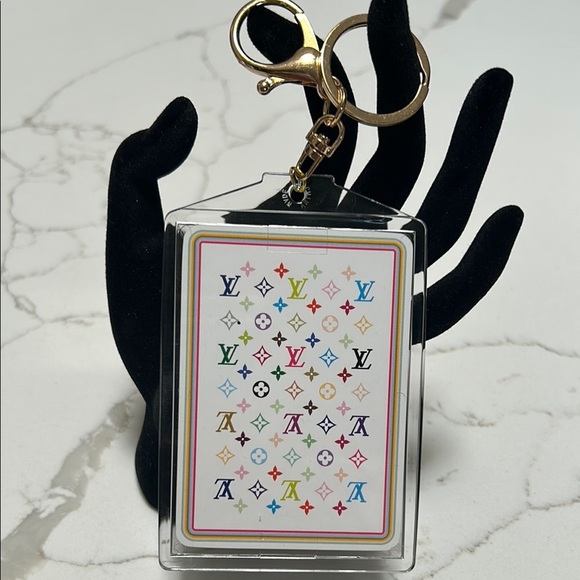Louis Vuitton Murakami Multicolor Monogram Card Holder with Gold Keychain - Picture 2 of 3